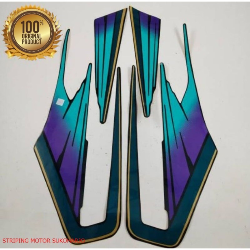 (ORI) striping list body stiker yamaha rx king  1995 full set hijau   kualitas original