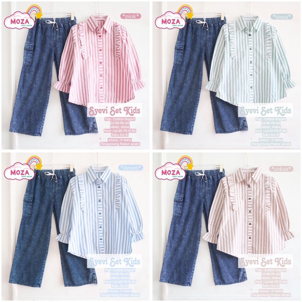 GJA12 Shopakids Berina Denira Daila Syevi Lea Dita Fata Jeanty Giselle Rafaela Zinza Kids Setelan Ke