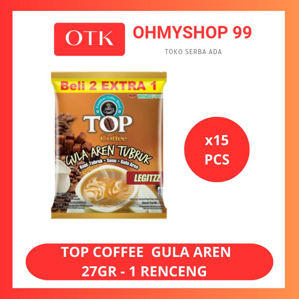 

Top Coffee Kopi Top Gula Aren Tubruk 27gr - 1 Renceng