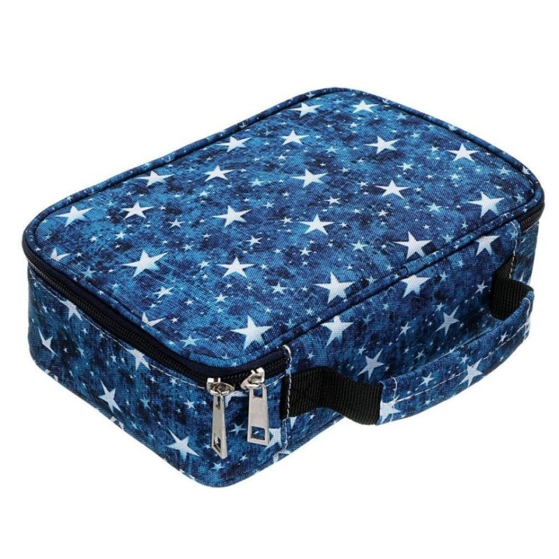 

Large zipper pencil case with pattern multi-functional pencil case with 36 large elastic slots for 72 color pencils