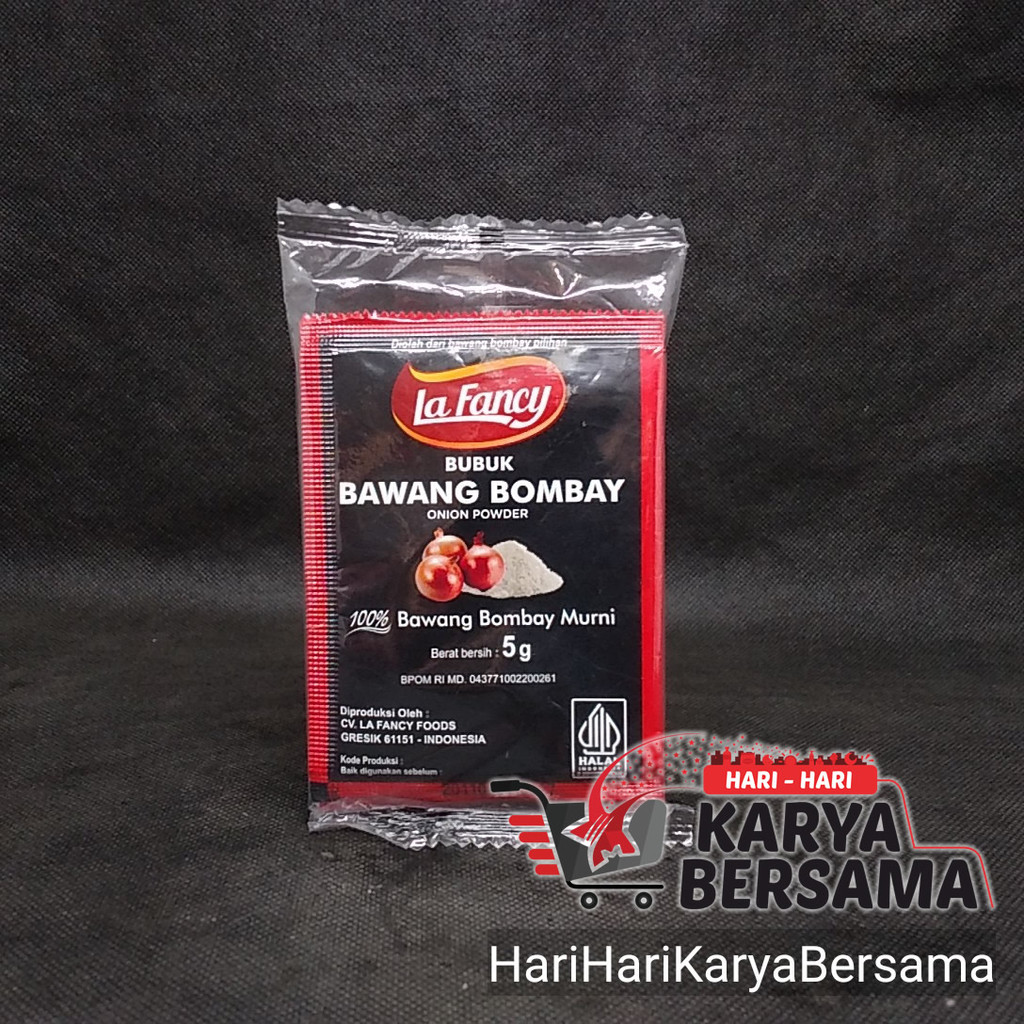 

BUMBU MASAK REMPAH REMPAH LA FANCY BUBUK BAWANG BOMBAY 6'S X 5GR