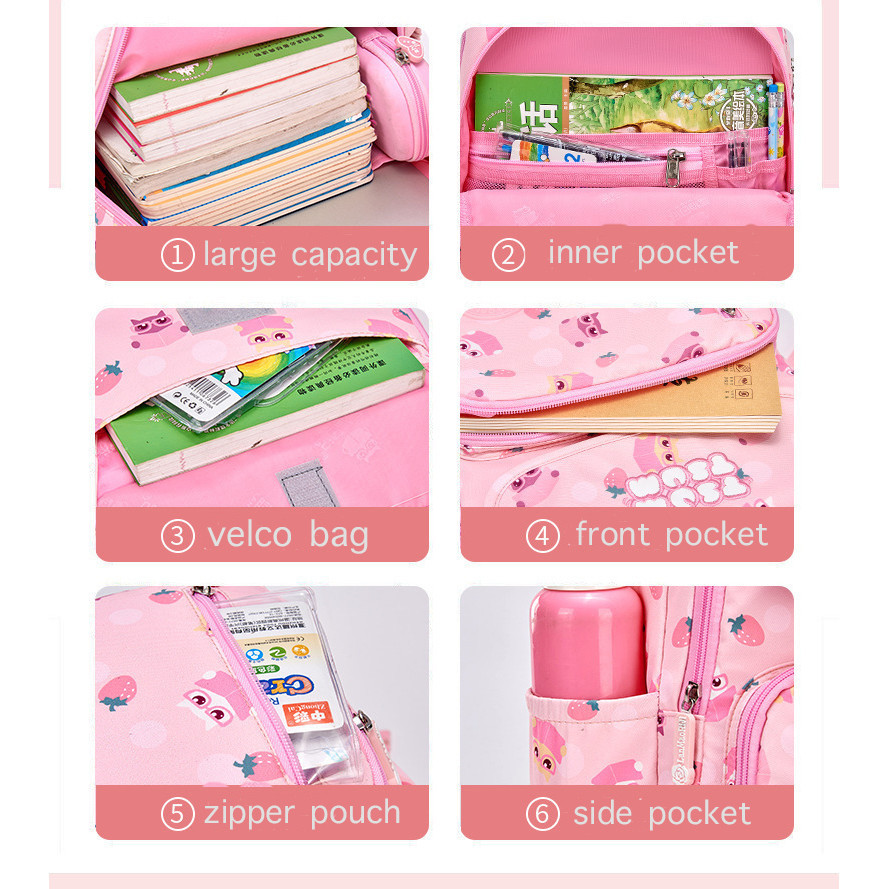 RB WWH49 Tas Anak Perempuan Sekolah TSUM TSUM Tas Ransel SD SMP Ransel kuat KTM