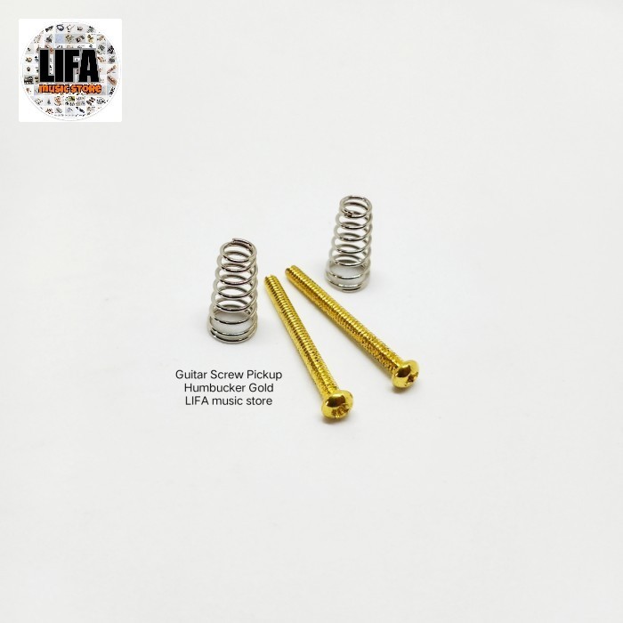 Guitar Screw Pickup Humbucker Gold / Sekrup Gitar Untuk Pickup Humbucker