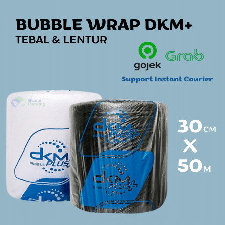 

BUBBLE WRAP DKM+ BLUE PREMIUM, MURAH (30CM X50M) - 30cm HITAM