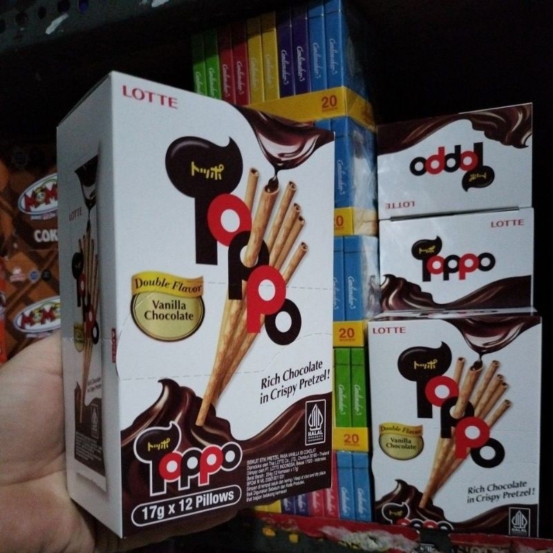 

LOTTE TOPPO Rich Chocolate in Crispy Pretzel 1 box 12 pcs