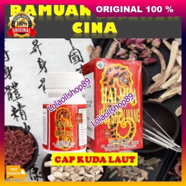 Pil China Cap Kuda Laut Obat Herbal Cina 5X Bantu Memelihara Kesehatan , Fungsi Ginjal , Meningkatka