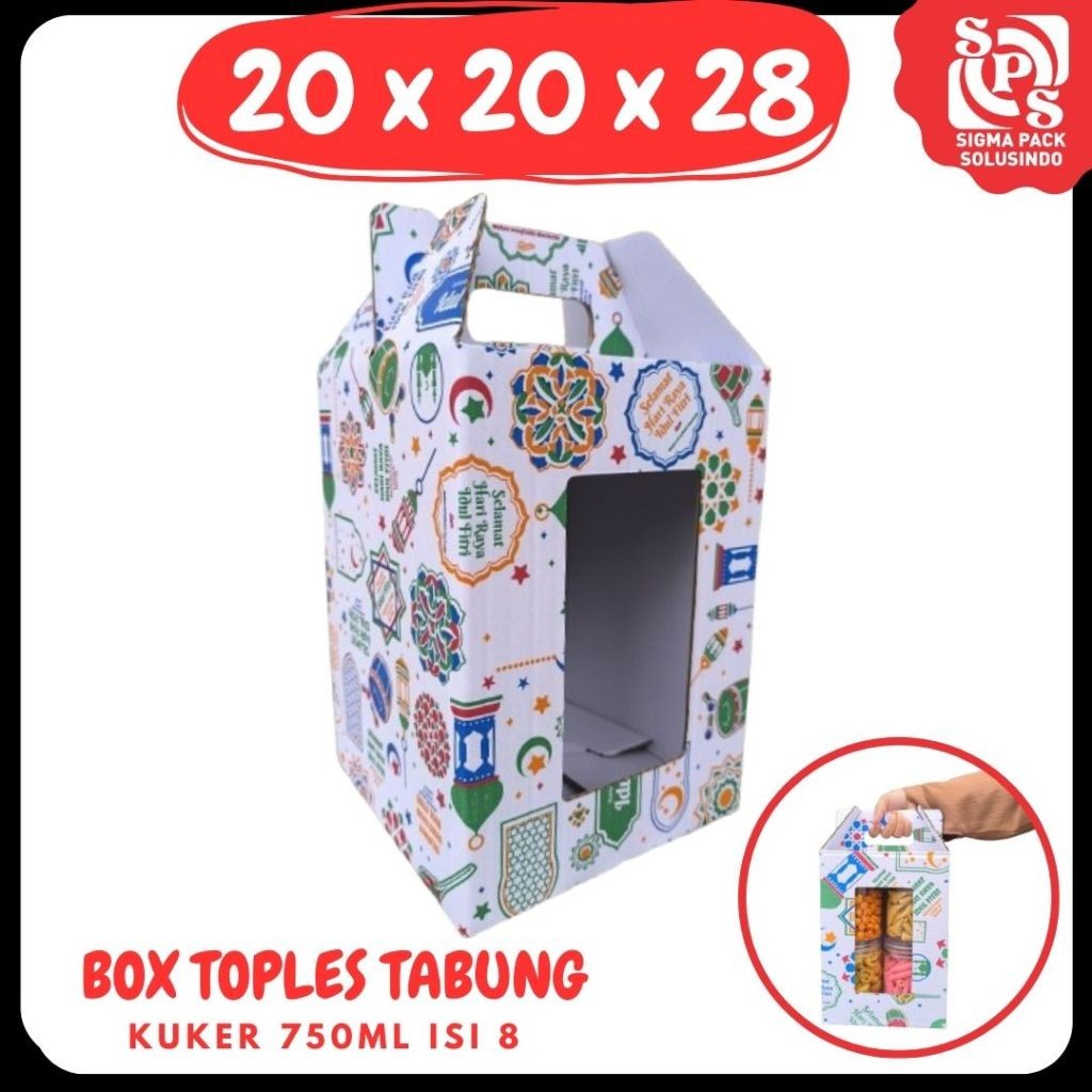 

Box 20x20x28 Jinjing (KUKER TOPLES JAR 750ml ISI 8) Kardus Idul Fitri Hampers Lebaran Hampers Hantaran/Ied Mubarak/Box Boneka/Hampers Kue Kering VICTORY JPN