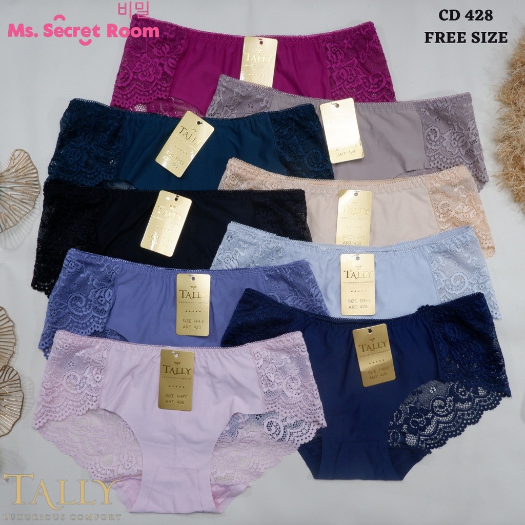 TALLY CD 428 CELANA DALAM SEAMLESS RENDA | FREE SIZE | FIT TO L | LOW WAIST | BAHAN SEAMLESS RENDA