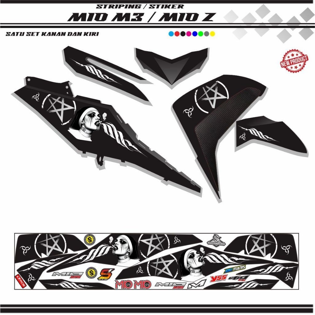 VARIASI MOTOR STRIPING MIO M3 / STIKER MIO M3 125/ STRIPING KEREN MOTOR MIO Z STIKER