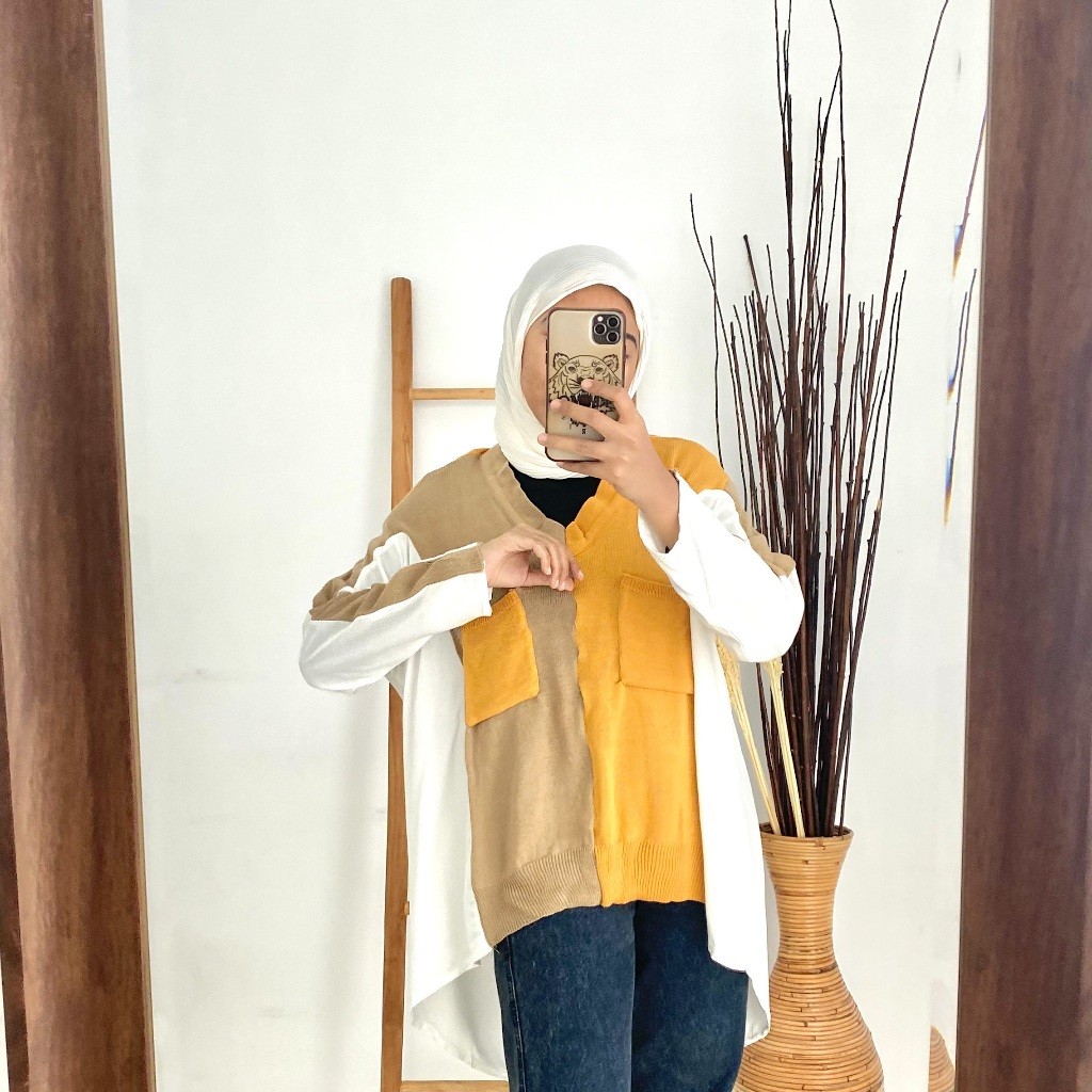 Blouse Atasan Wanita Florenza Top dengan Kain Katun Knit Bergaya Korea