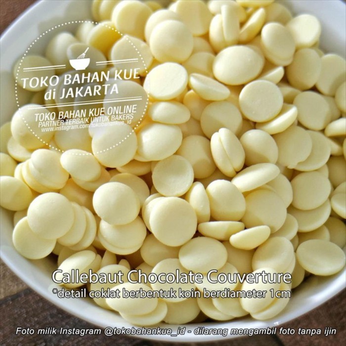 

Callebaut W2 250gr WHITE Chocolate Couverture 28% Cokelat Coin Putih