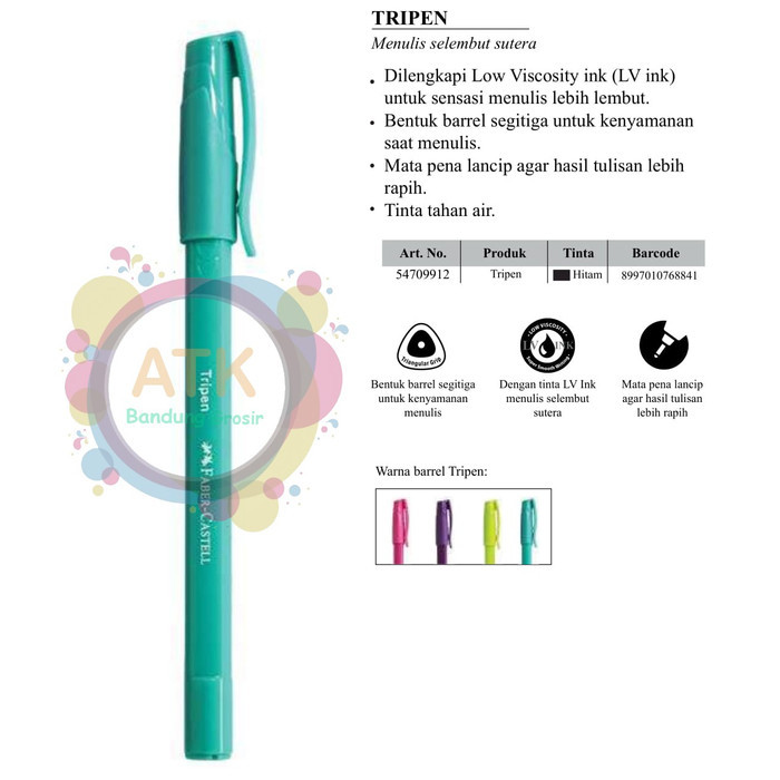 

Pulpen Faber Castell Tripen 0,7mm Mix Barrel Grosir Murah