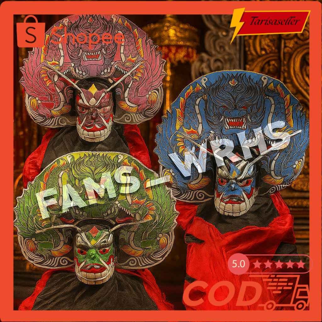 TS_S  Barongan Anak Ukuran Jumbo Barongan Spons Devil Barongan Biru Hijau Merah Barongan Murah Siap 