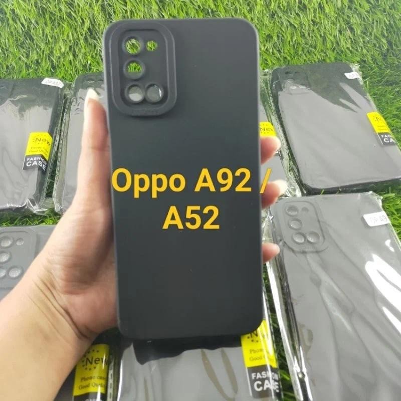 Soft Case Oppo A52/A92 Full Black Matte Slicon HP
