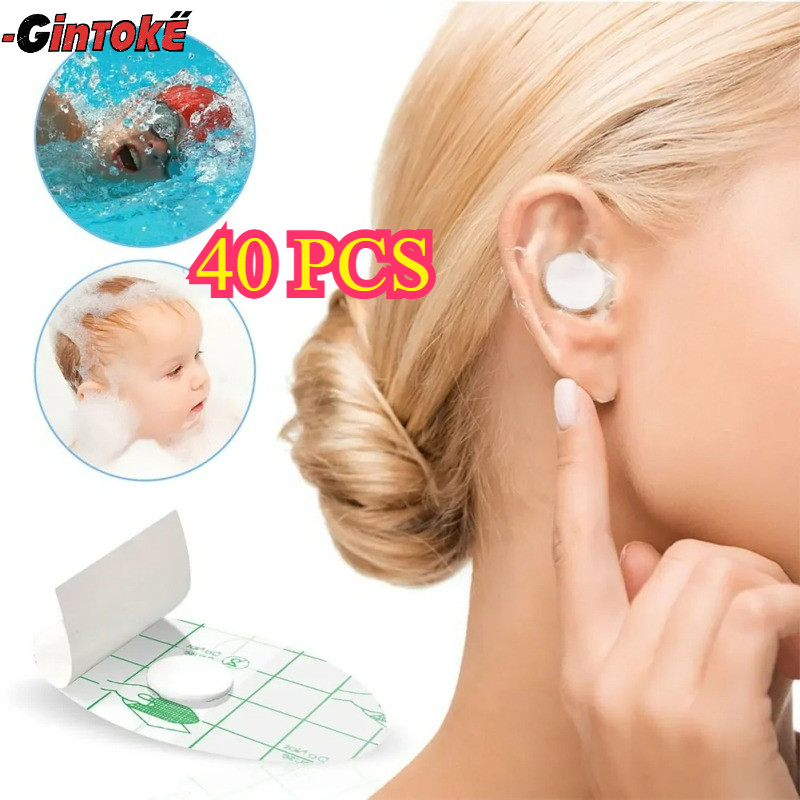 40pcs  Sticker Renang Bayi/ Mandi Anak Dan Berenang Tambalan Telinga Tahan Air Stiker Pelindung Teli