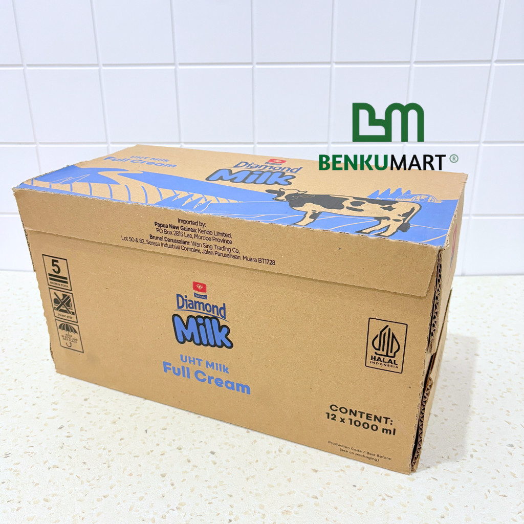 

[KARTON] Susu UHT Diamond Full Cream 12 x 1 Liter UHT Milk Kartonan