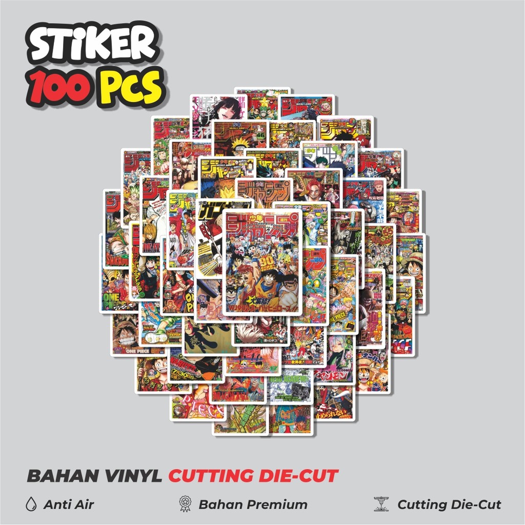 

Terbaru! 50 pcs Stiker Shonen Manga Versi 1Dekorasi Lucu Kreatif untuk Notebook, Skateboard, HP