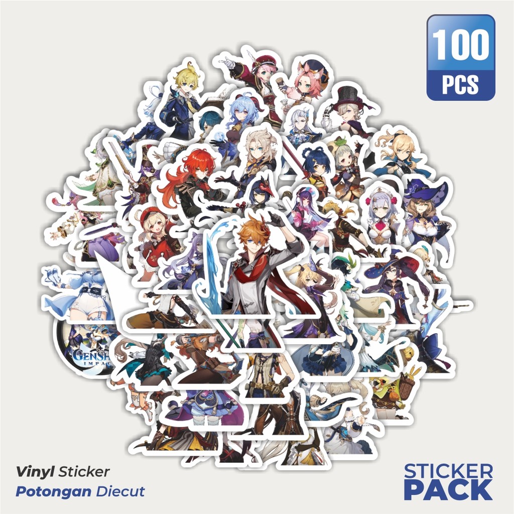 

Stiker Vinyl Stiker Anime Full Genshin Impact Versi 2 Waterproof Aesthetic- Untuk Laptop, Motor, dan Helm - Paper Stationery Pack
