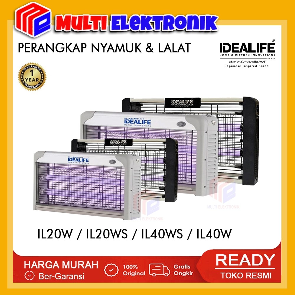 IDEALIFE Perangkap Nyamuk dan Lalat Insect Killer IL20W / IL20WS / IL40WS - Alat Pembunuh Nyamuk dan