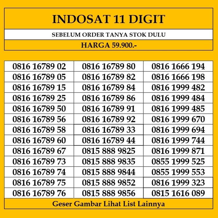 Nomor Cantik Indosat Ooredoo Nomer Kartu Perdana Im3  PROMO 