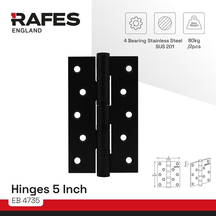 ENGSEL RAFES HITAM STAINLESS STEEL 304