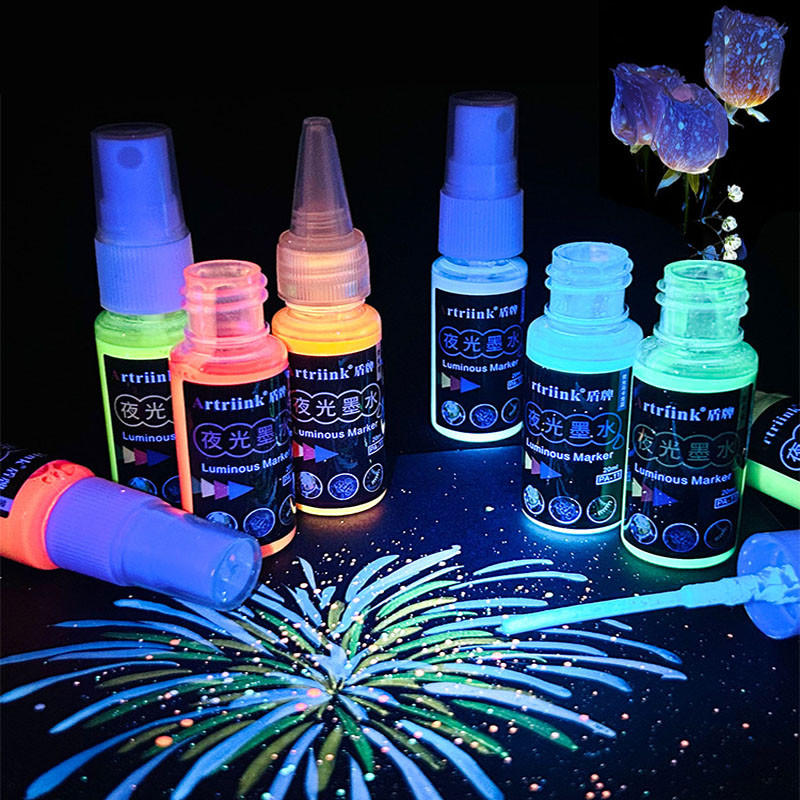 

High-efficiency Luminous Pigment 20ml Ultra-bright Fluorescent Paint Children's Painting Robot Model Color Luminescent Ink