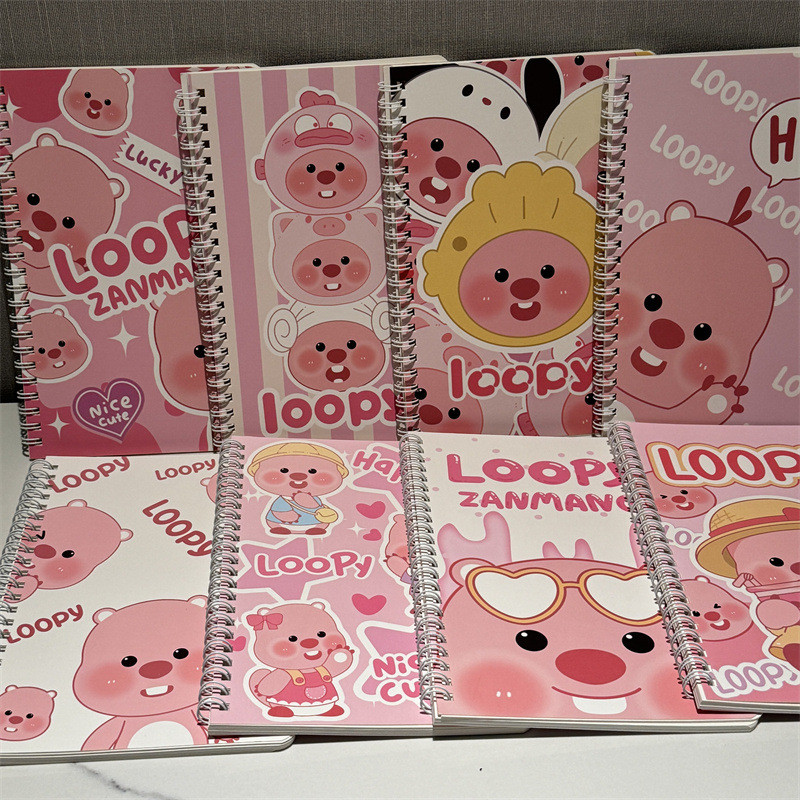 

[READY] loopy Capybara Notebook A5 1 Paket 4 Pcs Buku Diary Aesthetic Buku Jurnal Aesthetic Sekolah 60 Lembar
