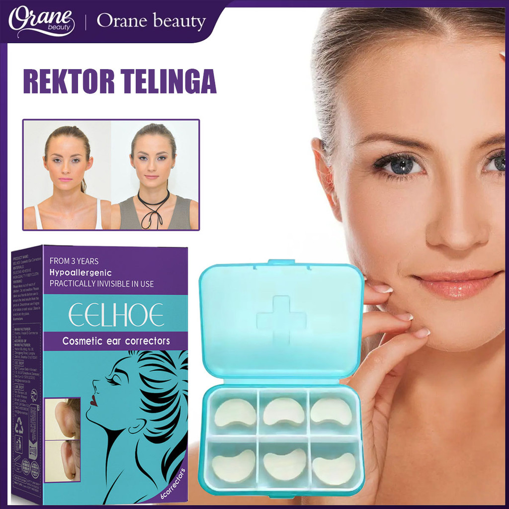 Oranebeauty 6 pcs Stiker Telinga Peri Korektor Telinga Stiker Perekat Diri Pita Telinga Peri Tambala
