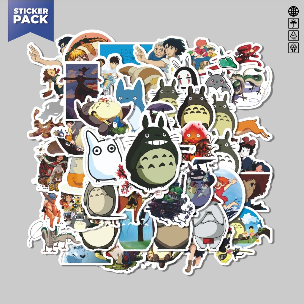 

[100PCS]Stiker Pack Stiker Anime Ghibli Hayao Miyazakui V2 Aesthetic Vinyl Anti Air Dekorasi Sticker Laptop Buku Journal Koper Helm Casing HP Gitar Helm Skateboard