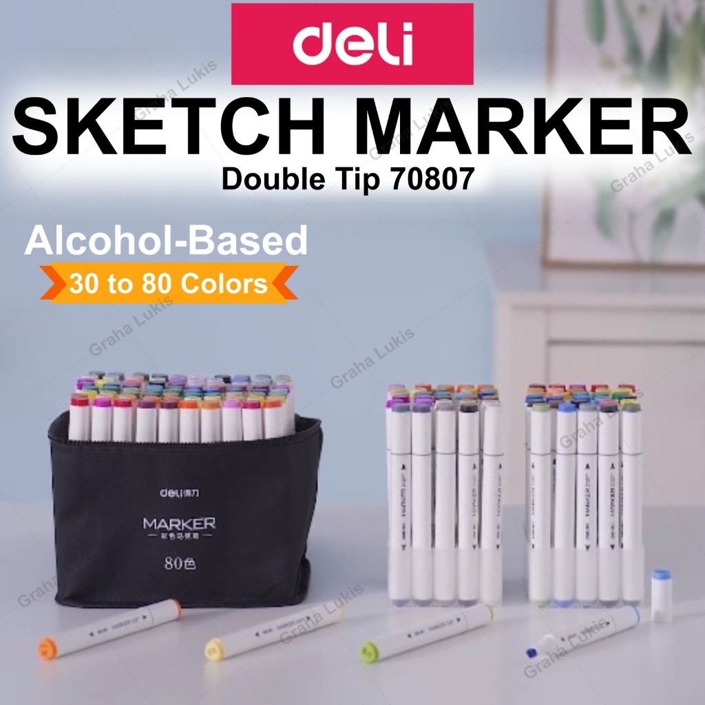 

Deli Color Marker With Bag Spidol Warna Dengan Tas 30 / 40 / 60 / 80 Warna 70807 / 70806