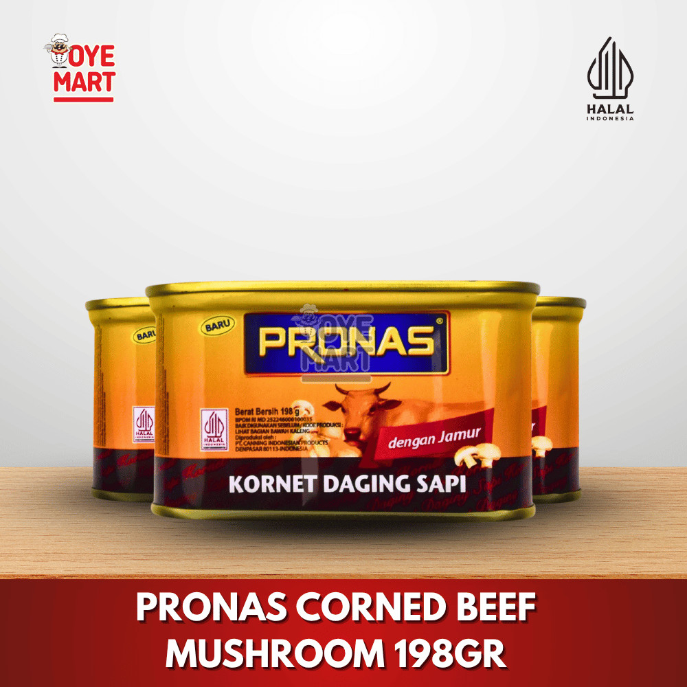 

PRONAS CORNED BEEF MUSHROOM 198GR / KORNET DAGING SAPI DAN JAMUR