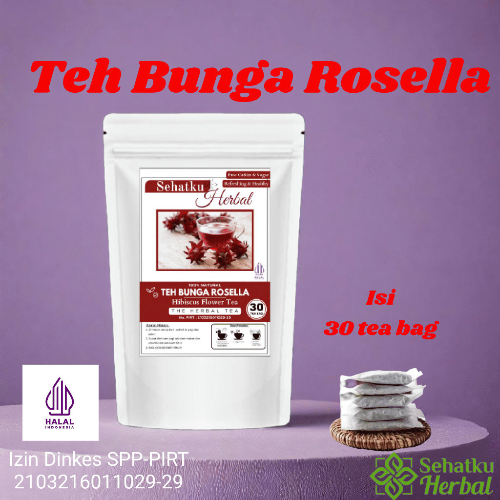 

SEHATKUHERBAL Teh Rosella Merah/Teh Bunga Rosella Isi 30 Tea Bag