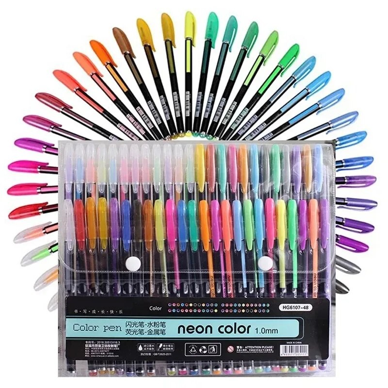 

12Pcs Colors Gel Pens and Refills for School Office Coloring Book Journals Drawing Art Markers Pen