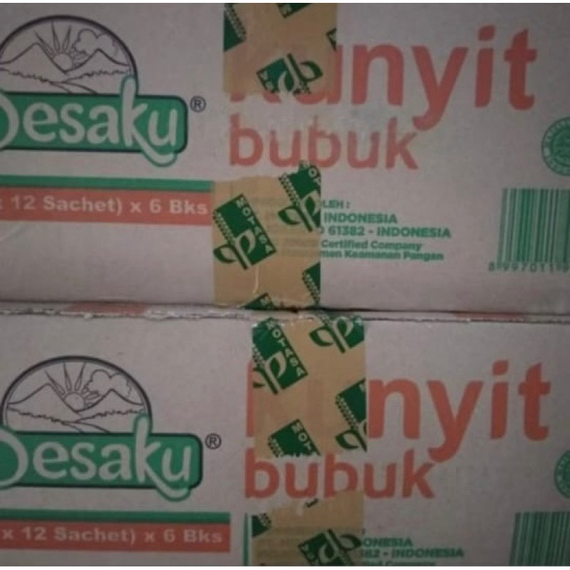 

[Kargo] Desaku Bumbu Kunyit Bubuk 1 Dus / Karton Isi 432 Pcs (6 Pak X 72 Pcs)
