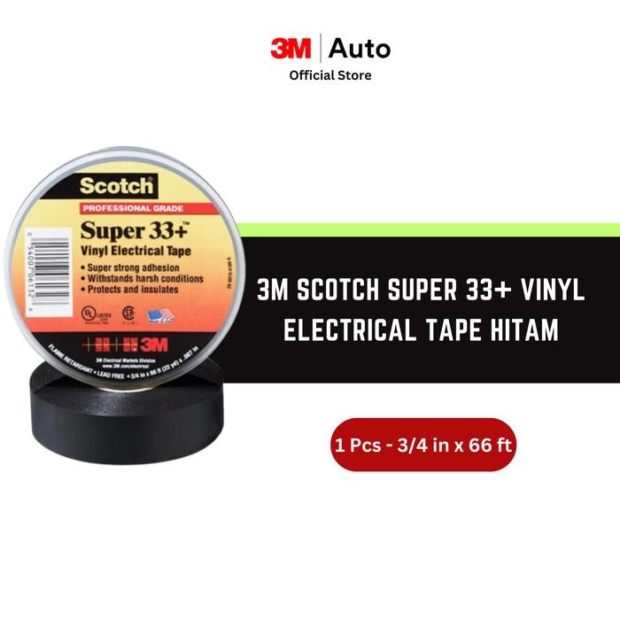 

3M Scotch Super 33+ Vinyl Electrical Tape Black 0.75 inch x 66 ft - Spesifikasi