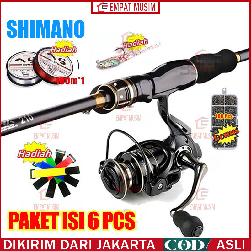 SHIMANO joran pancing 1.65m-2.7m 2 bagian pancing reel 2000 3000 5000 7000 joran spining reel pancin