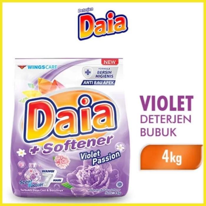 Daia Deterjen Bubuk Violet / Daia Putih 4 kg - violet