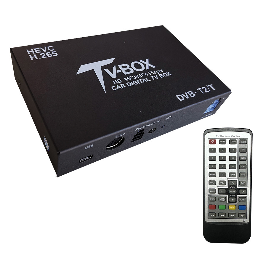 Car TV Signal Box DVB-T Auto Mobile Digital TV Box DVB-T2 HEVC H.265 Receiver TV Tuner Box Germany E
