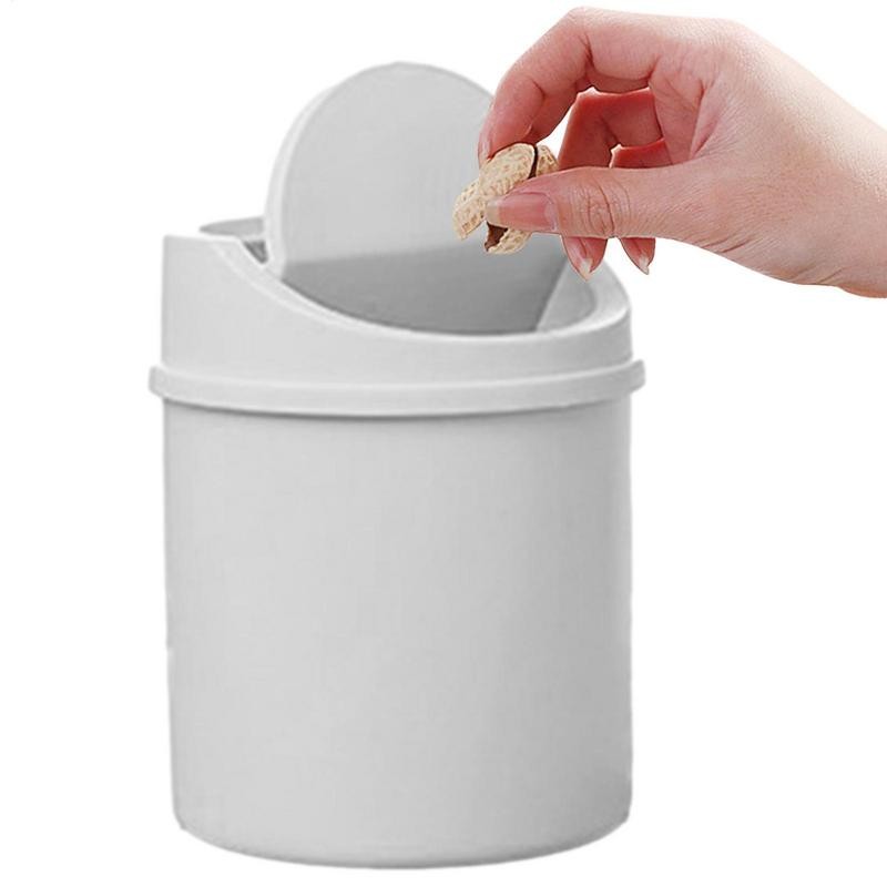 Small Trash Can Tube Mini Desktop Bin With Cover Bedroom Trash Can Garbage Can Clean Storage Box Hom