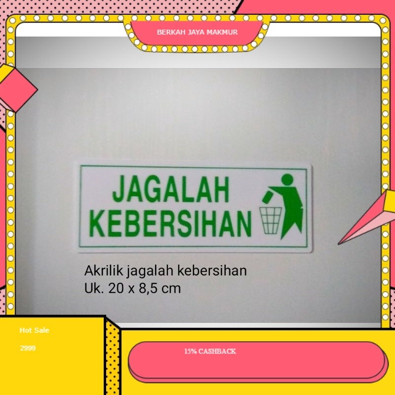 

sticker Sign label jagalah kebersihan stiker tulisan jagalah kebersihan anti air
