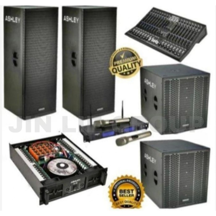Grosir Paket Sound System Speaker Pasif ASHLEY 12 Inch + Subwoofer Pasif ASHLEY 15 Inch