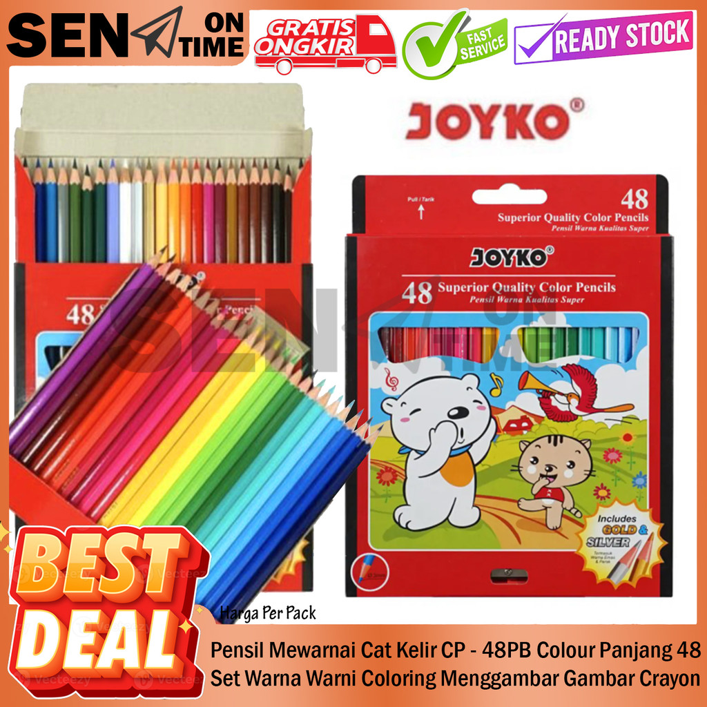 

Kelir Pencils Pensil Warna Joyko Cp-48pb Pencil Mewarnai Colour (Panjang) 48 Set Warna Warni Coloring Gambar Crayon Krayon Klasik Kecil Kecik Cerayon Kerayon Menggambar Color Kolor Kolour Alat Perlengkapan Anak Sekolah Tk Menulis HBI Atk Stationery Tulis