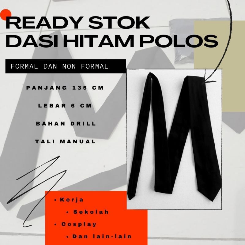 (GAT) Dasi hitam polos premium / dasi kantoran hitam / Dasi Panjang Pria Formal Kantoran / Dasi Hita