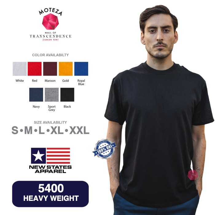 SALE -Kaos NSA (New States Apparel) 5400 Heavy Weight 20s - S M L XL XXL - S, WHITE