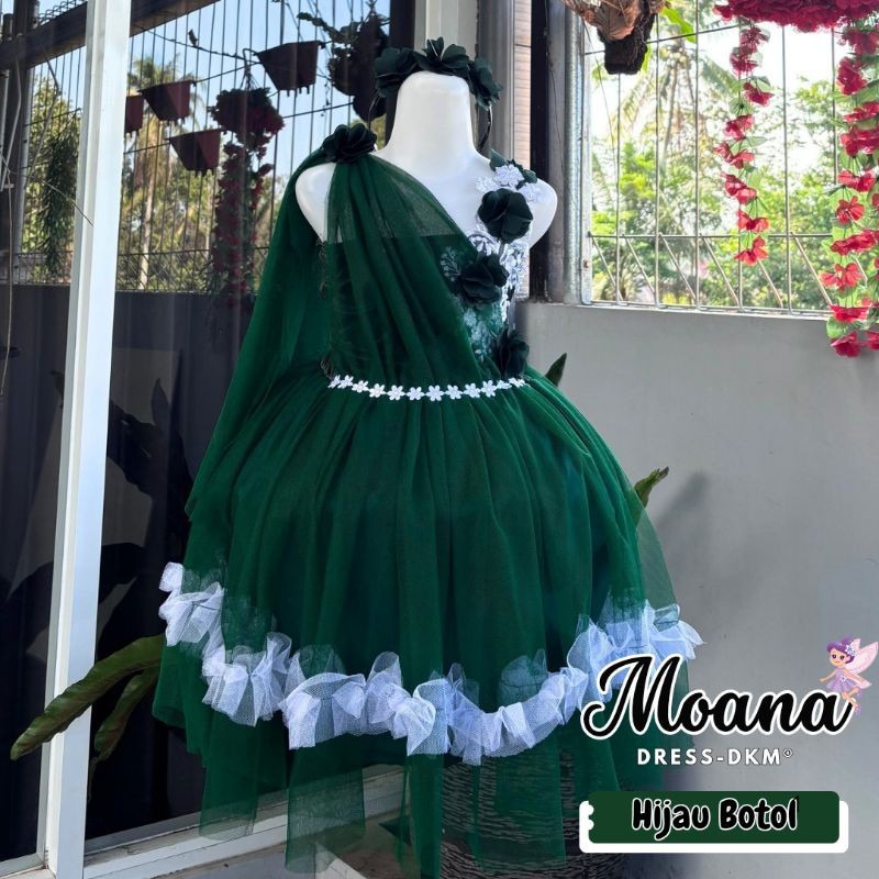 KSC76 (DRESSKIDS) DRESS MOANA DRESS NATAL ANAK DRESS CHRISTMAS PESTA ANAK DRESS TUTU PREMIUM BAJU AN