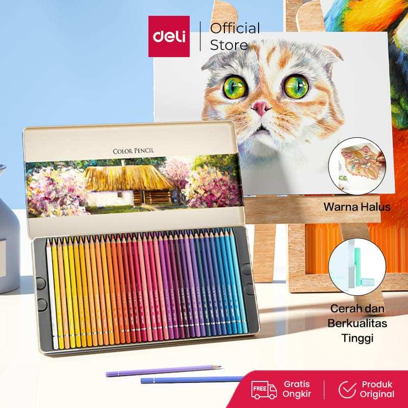 

Deli High-grade Oil Pencil Color Pensil Warna Minyak 72 Warna 6568