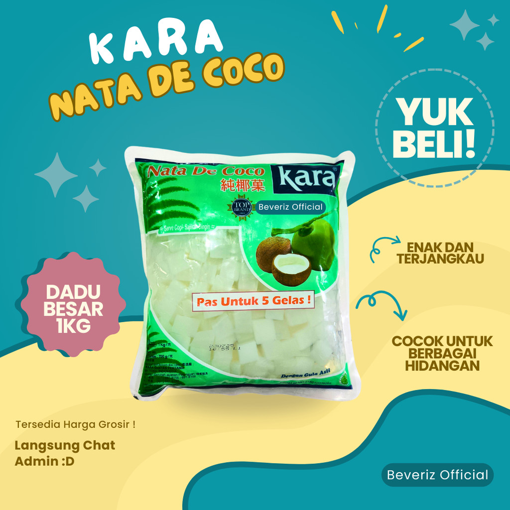 

BEVERIZ Kara Nata De Coco | Coconut Potongan Dadu Besar 1 Kg {BISA COD} { Tersedia Harga Grosir}