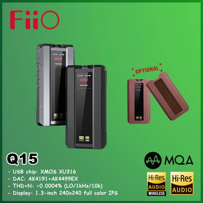 FiiO Q15 Q-15 Hi-Fi Headphone Amplifier AMP Player MQA Decoder USB DAC - Q15 Titanium