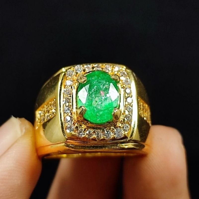 BAYAR DITEMPAT BATU CINCIN PERMATA AKIK ZAMRUD COLOMBIA ASLI NATURAL SIAP PAKAI