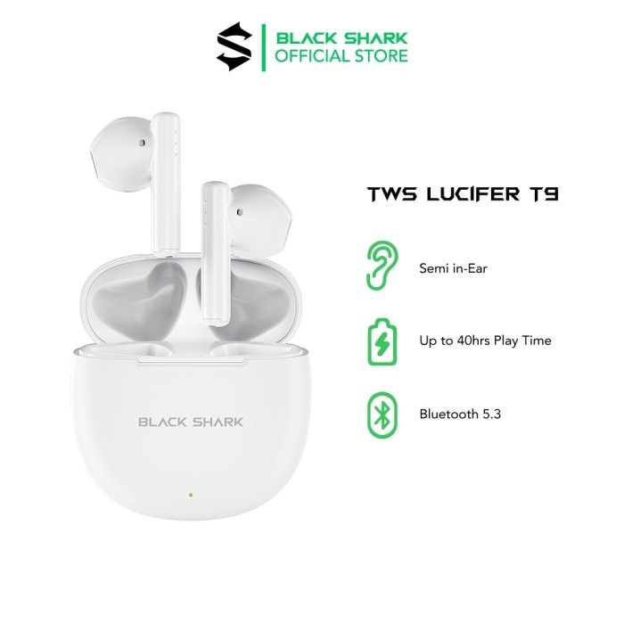 Black Shark Lucifer T9 | TWS Bluetooth | 7.5 Hours battery life - Putih